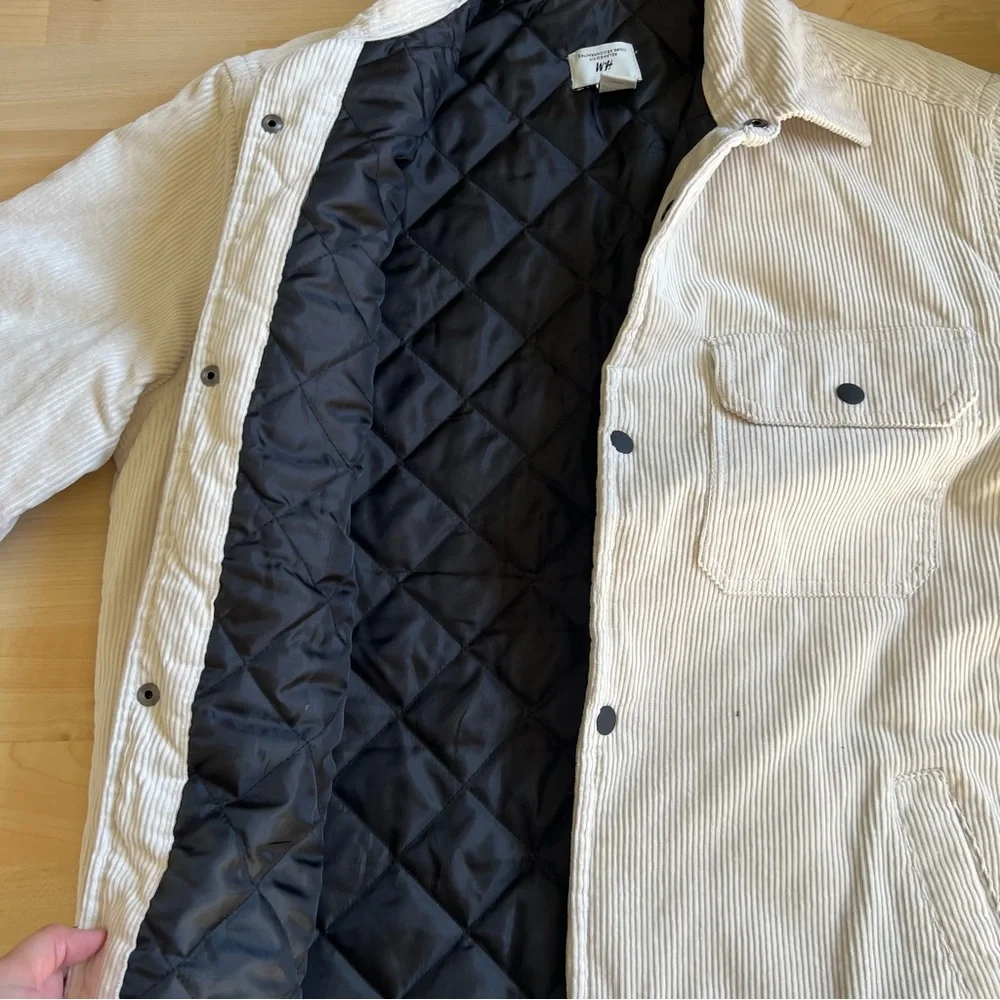 H&M Men's Beige Corduroy Shirt Jacket - Picture 5 of 6